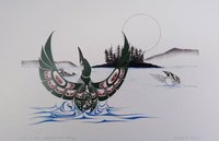 Stir It Up - Looking Out Always - Loon by Richard Shorty Northern Tutchone Yukon Artist 6"x9" Art Card