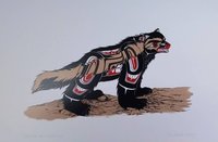 Territorial Wolverine by Richard Shorty Northern Tutchone Yukon Artist 6"x9" Art Card