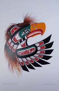 Thunderbird Mask by Richard Shorty Northern Tutchone Yukon Artist 6"x9" Art Card
