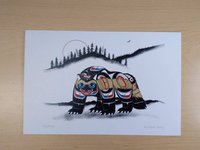 Wolverine by Richard Shorty Northern Tutchone Yukon Artist 6"x9" Art Card