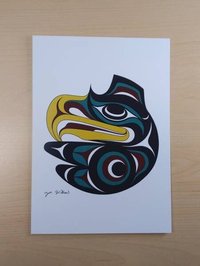 Small Eagle by Joe Wilson Salish Artist 6"x9" Art Card