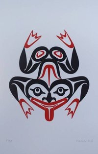 Frog by Pauline Bull Salish Artist 6"x9" Art Card