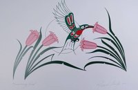 Hummingbird by Richard Shorty Northern Tutchone Yukon Artist 6"x9" Art Card