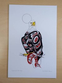 Catch of the Day - Eagle and Salmon by Richard Shorty Northern Tutchone Yukon Artist 6"x9" Art Card