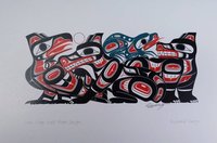Crow, Frog, Wolf, Bear Design by Richard Shorty Northern Tutchone Yukon Artist 6"x9" Art Card