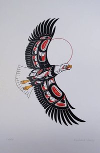 Eagle by Richard Shorty Northern Tutchone Yukon Artist 6"x9" Art Card
