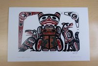 Frog Copper Design by Richard Shorty Northern Tutchone Yukon Artist 6"x9" Art Card