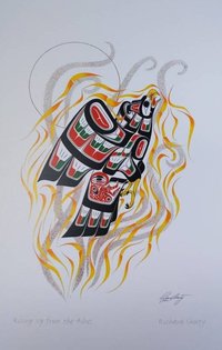 Rising Up from the Ashes - Phoenix by Richard Shorty Northern Tutchone Yukon Artist 6"x9" Art Card