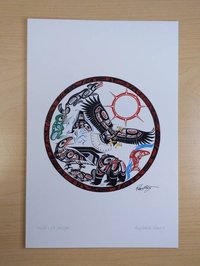 Wild Life Design by Richard Shorty Northern Tutchone Yukon Artist 6"x9" Art Card
