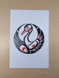 Crane Design 2 by Eric Parnell Haida Artist 6"x9" Art Card