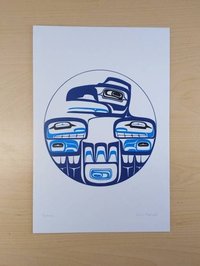 Raven by Eric Parnell Haida Artist 6"x9" Art Card