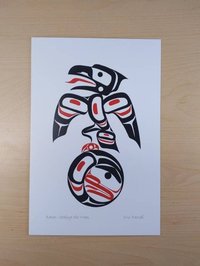 Raven Stealing the Moon by Eric Parnell Haida Artist 6"x9" Art Card