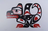 Wasco Sea Wolf by Eric Parnell Haida Artist 6"x9" Art Card