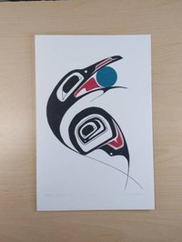 Raven Stealing Sun by Danny Dennis Tsimshian Artist 6"x9" Art Card