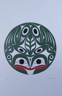 Frog by Gerry Sheena Coast Salish Artist 6"x9" Art Card