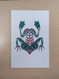 Frog by Pat Wesley Haida Artist 6"x9" Art Card