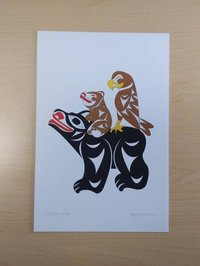 Hitching A Ride by Doug LA Fortune Coast Salish Artist 6"x9" Art Card