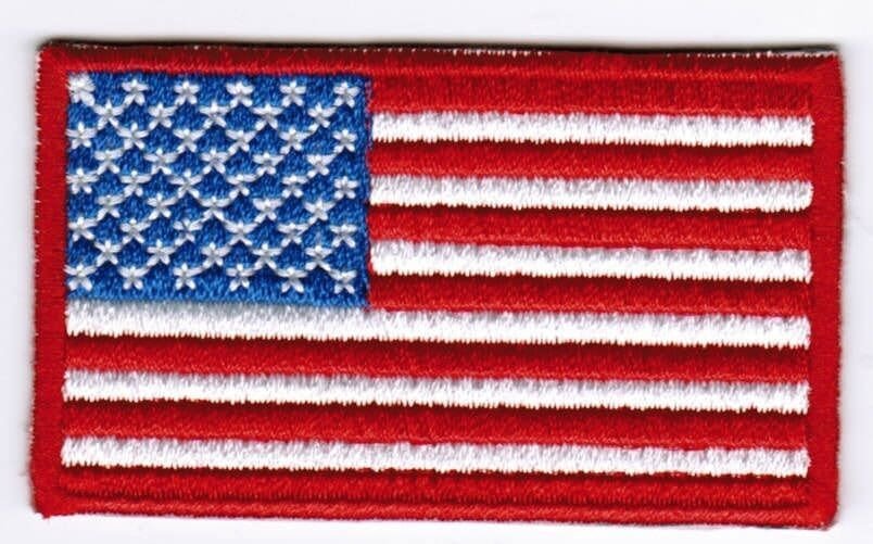USA American Patch Embroidered Iron On Badge Applique United States of America Red C/P