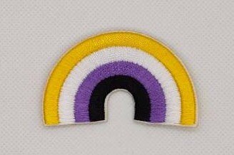 Nonbinary Non-Binary Rainbow LGBT Pride Patch Embroidered Iron On Badge Applique C/P