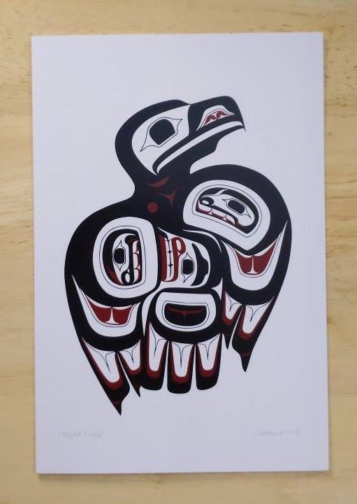 Haida Eagle by Clarence Mills Haida Artist 6"x9" art card