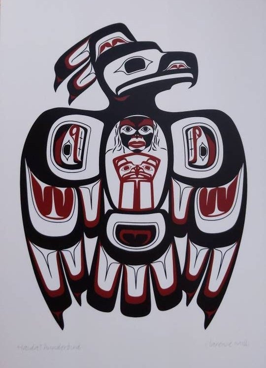 Haida Thunderbird by Clarence Mills Haida Artist 6"x9" art card