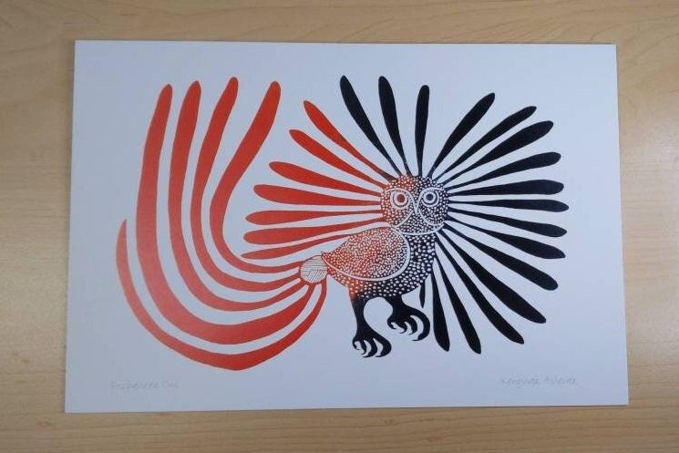 Enchanted Owl by Kenojuak Ashevak Inuit Artist 6"x9" Art Card