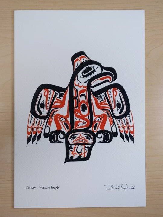 Haida Eagle Ghuut by Bill Reid Haida Artist 6"x9" Art Card