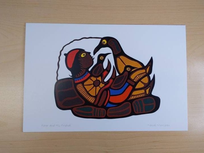 Peter and His Friends by Norval Morrisseau Ojibway Artist 6"x9" Art Card