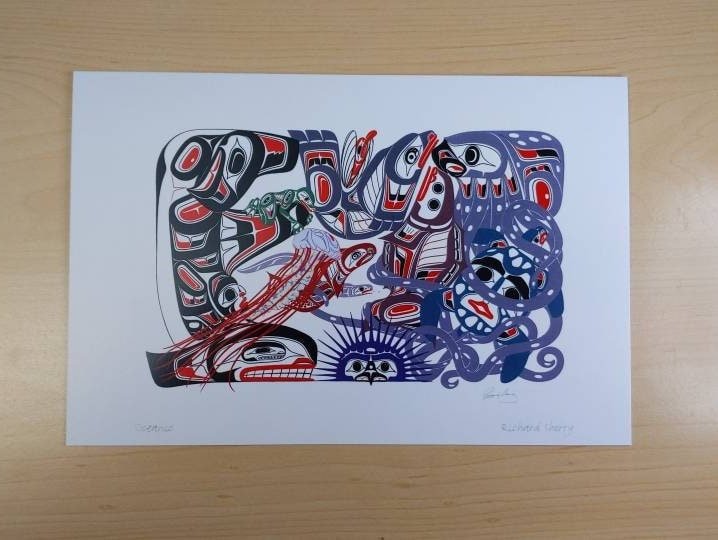 Oceanic by Richard Shorty Northern Tutchone Yukon Artist 6"x9" Art Card