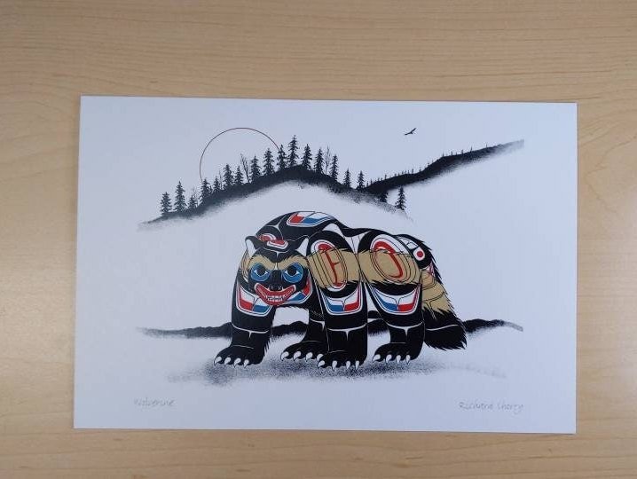 Wolverine by Richard Shorty Northern Tutchone Yukon Artist 6"x9" Art Card