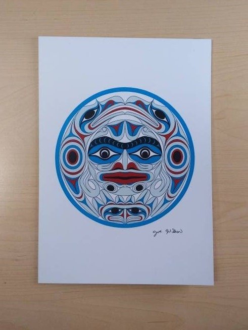 Moon by Joe Wilson Salish Artist 6"x9" Art Card