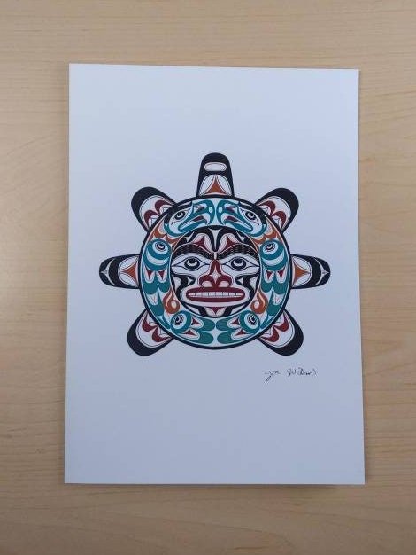 Sun by Joe Wilson Salish Artist 6"x9" Art Card