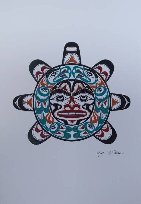 Sun by Joe Wilson Salish Artist 6"x9" Art Card