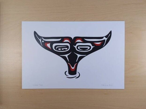 Whale Tail by Pauline Bull Salish Artist 6"x9" Art Card