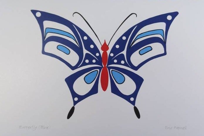 Butterfly Blue by Eric Parnell Haida Artist 6"x9" Art Card