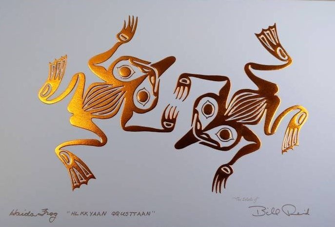 Haida Frog by Bill Reid Haida Artist 6"x9" Copper Embossed Art Card