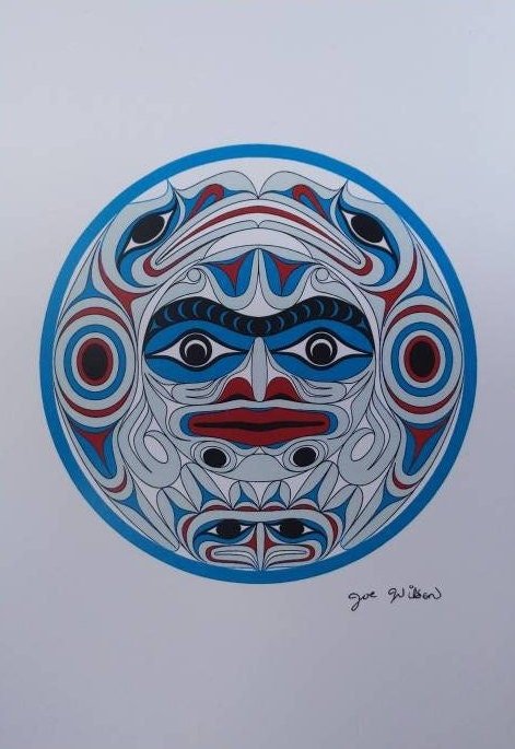 Moon by Joe Wilson Salish Artist 6"x9" Art Card