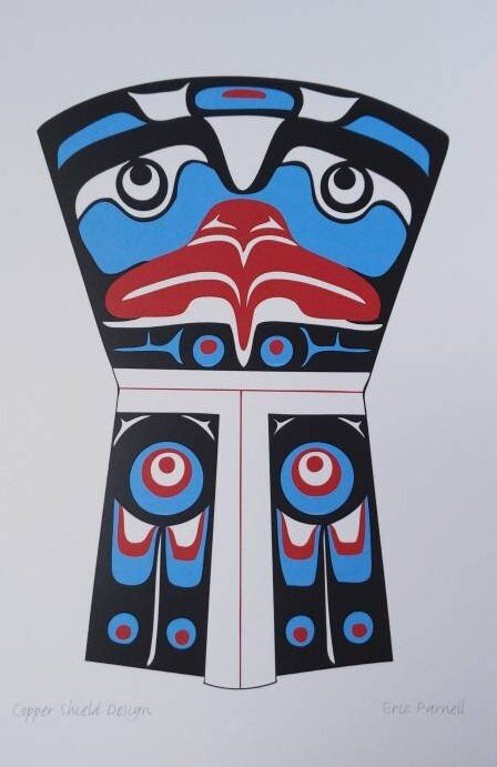 Copper Shield Design by Eric Parnell Haida Artist 6"x9" Art Card