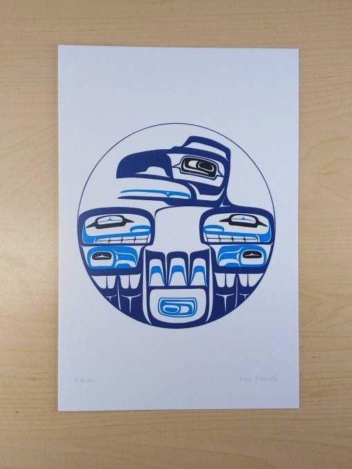 Raven by Eric Parnell Haida Artist 6"x9" Art Card