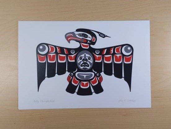 Baby Thunderbird by John A Sharkey Coast Salish Artist 6"x9" Art Card