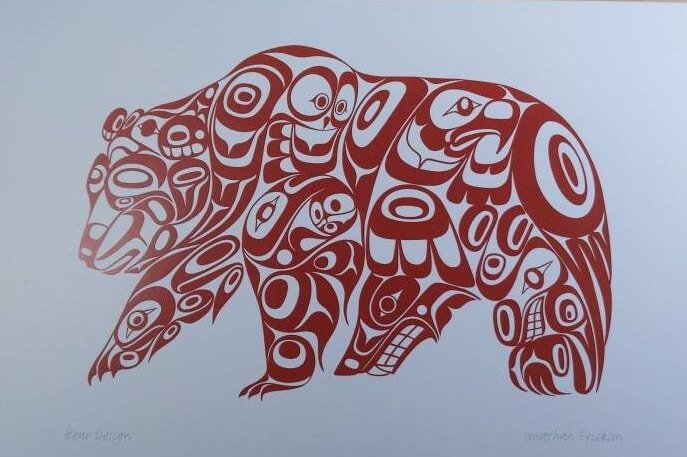 Bear Design by Jon Erickson Gitxsan Artist 6"x9" Art Card