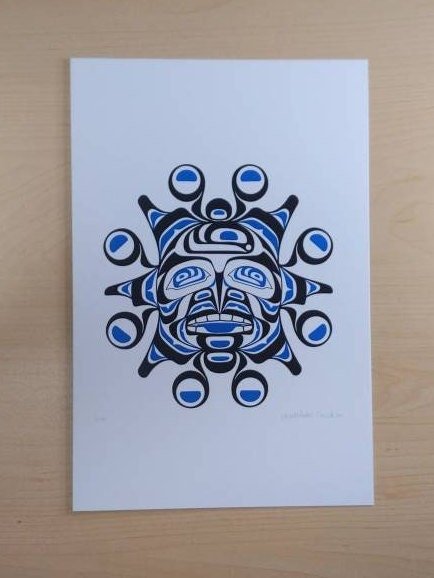 Sun by Jon Erickson Gitxsan Artist 6"x9" Art Card