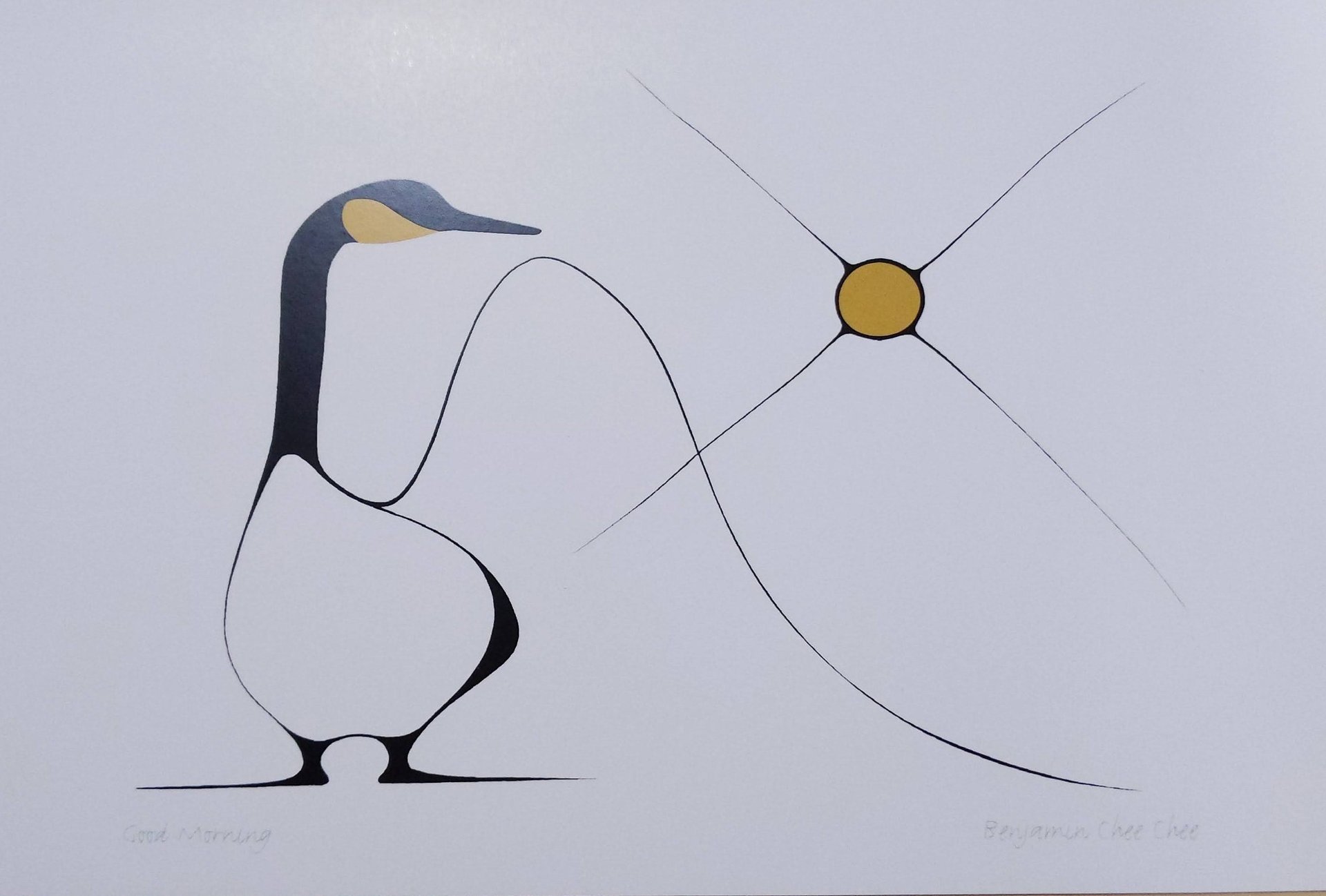 Good Morning by Benjamin Chee Chee Ojibway Artist 6"x9" Art Card