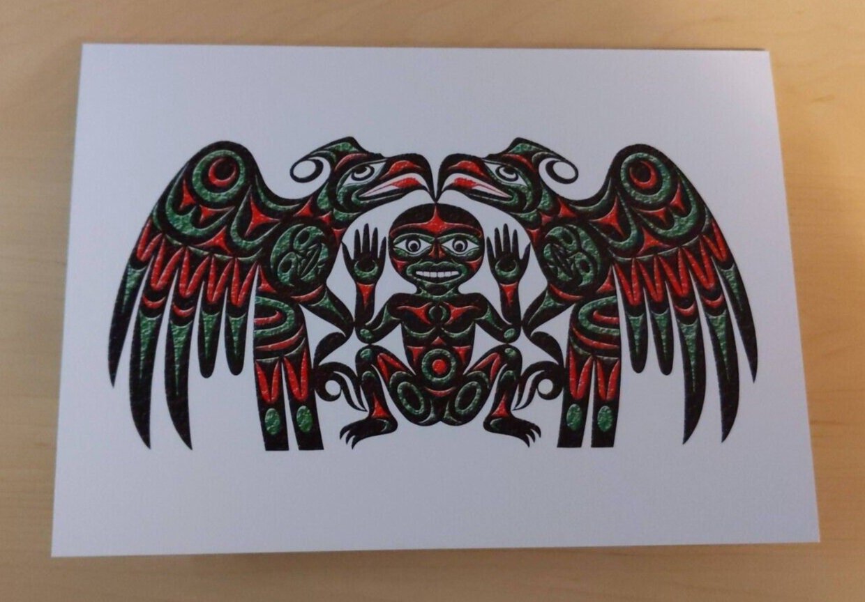 Salish Welcoming by Joe Wilson Salish Artist 6"x9" Art Card