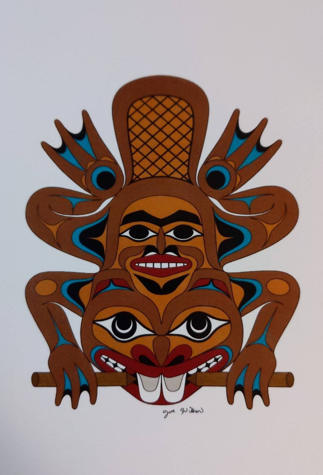 Salish Beaver by Joe Wilson Salish Artist 6"x9" Art Card
