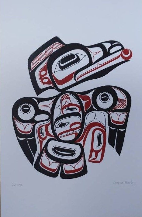 Raven by David Boxley Tsimshian Artist 6"x9" Art Card