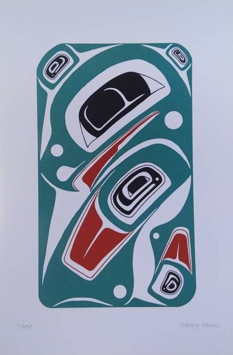 Eagle by Danny Dennis Tsimshian Artist 6"x9" Art Card