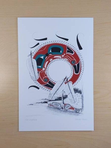 The Longhouse by Danny Dennis Tsimshian Artist 6"x9" Art Card