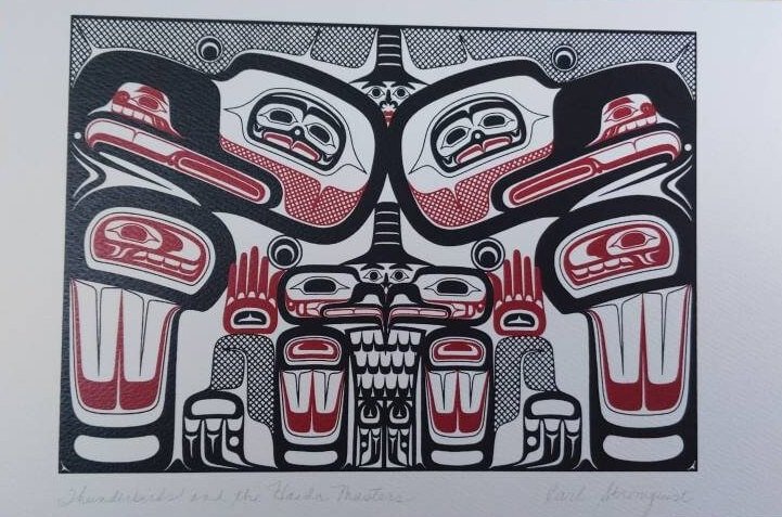 Thunderbirds and the Haida Masters by Carl Stromquist Salish Artist 6"x9" Art Card