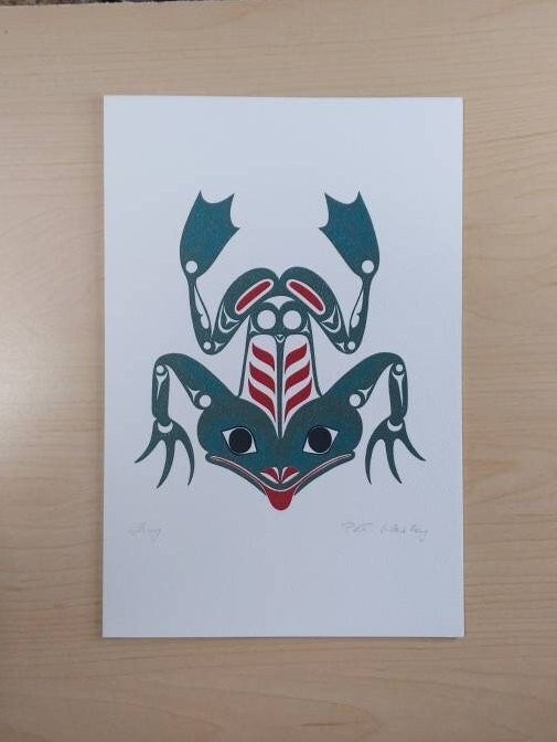 Frog by Pat Wesley Haida Artist 6"x9" Art Card